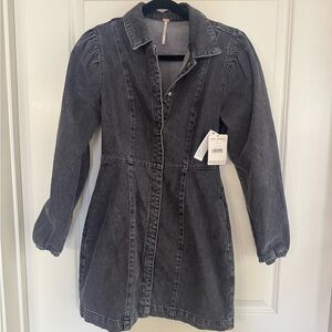 Distressed Jean mini dress